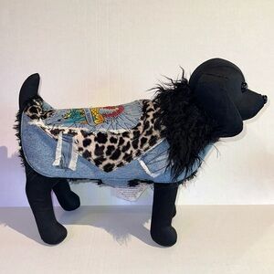 Leopard and Denim Dog Coat
